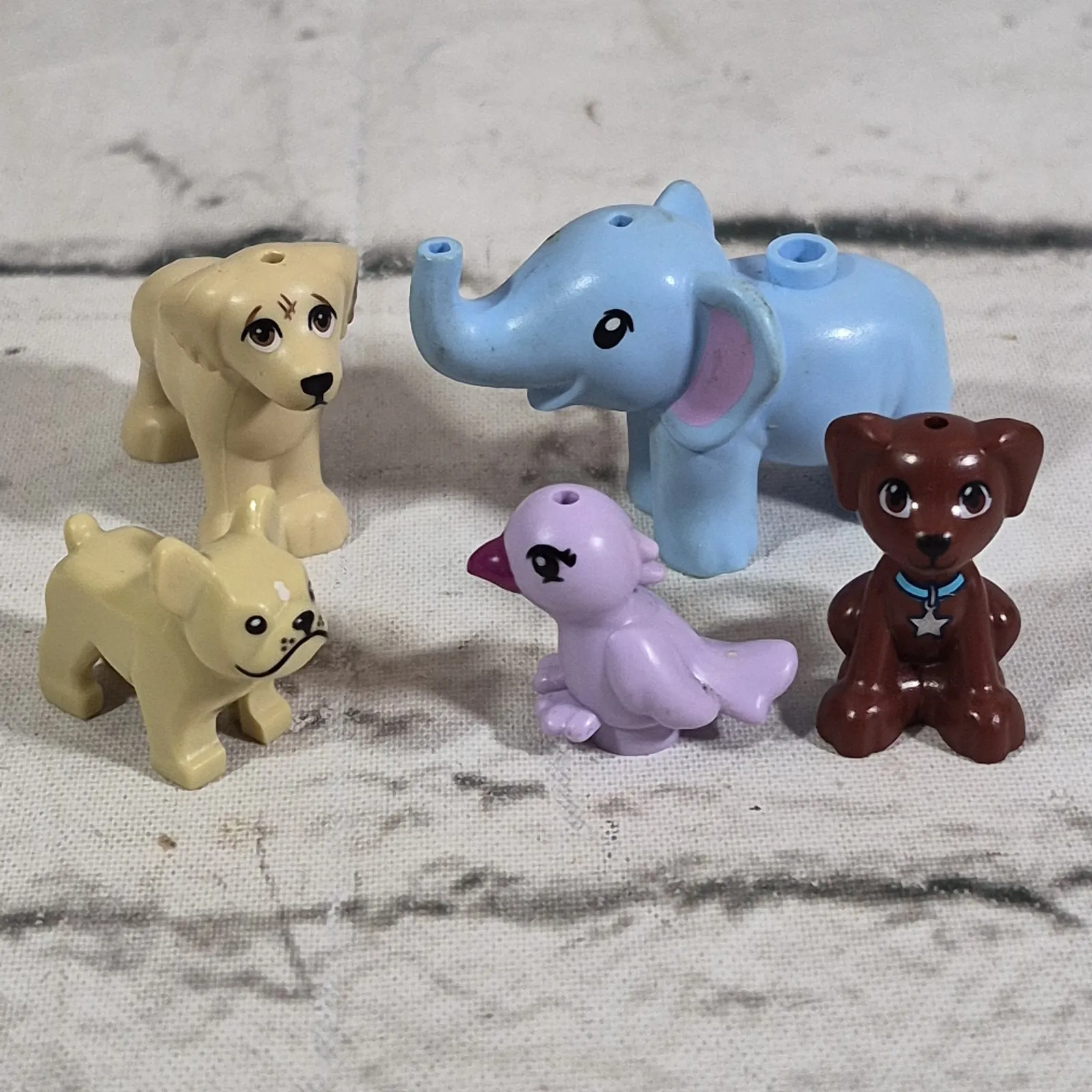 LEGO Friends Animals Dogs Bird Elephant Minifigures Lot Of 5