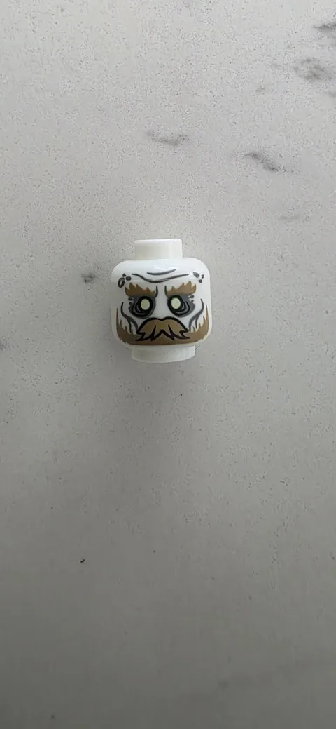 LEGO - Minifig, Head Ghost w/ Glowing Eyes, Moustache & Circles on Temples