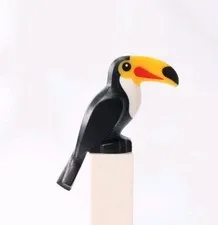 LEGO Minifigure Black Toucan Bird Orange & Red Beak Series 22 Birdwatcher Animal