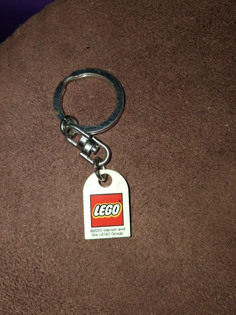 Lego Advertising Keychain Key Ring 2013 Printed White Brick