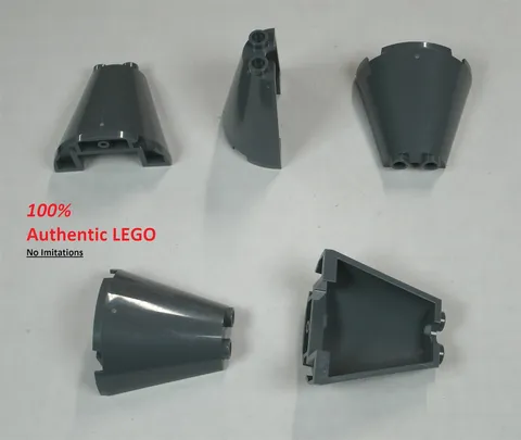 LEGO NEW 2x4x3 Dark Stone Grey Cone Half (5x) 6235153 Brick 38317