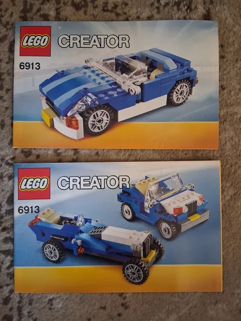 LEGO Creator 6913 Blue Roadster Complete Instruction Manual Set Books 1 & 2 OEM