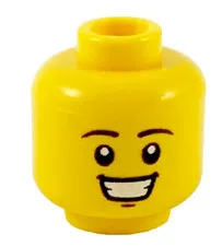 Lego 71027 New BRICK GUY Minifig HEAD Yellow Large Smile Teeth Chin Dimple D178