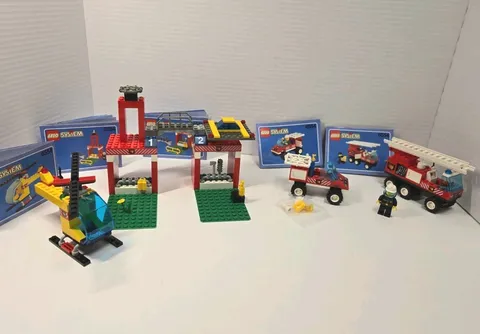Lego Vintage Town 6554 Blaze Brigade - Including Helicopter, Fire Truck.  Parts 