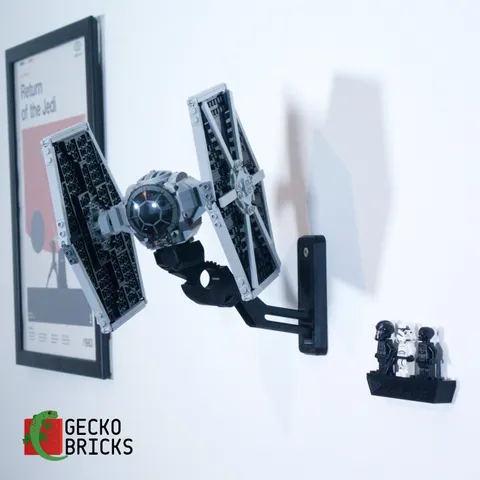 3D Printed Wall Mount for LEGO® Star Wars™ TIE Fighter (Set 75300) - Gecko Brick