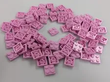 NEW LEGO x100 Bright Pink PLATE 2X2 #3022 Lot Bulk MOC Parts