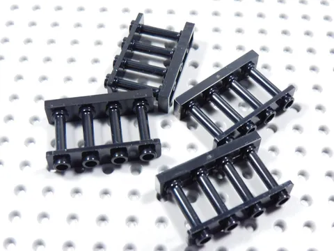 LEGO Lot of 4 Black 1x4x2 Spindle Fence Accessory Minifig BQ
