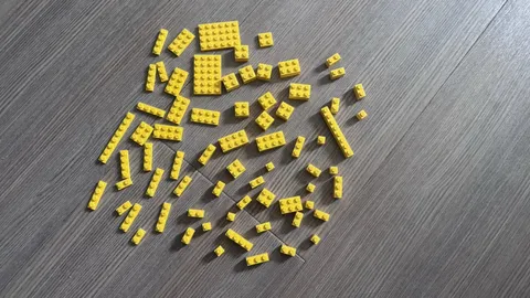 Vintage LEGO Yellow Bricks Plates Lot Genuine Mixed Sizes Bulk Building Parts