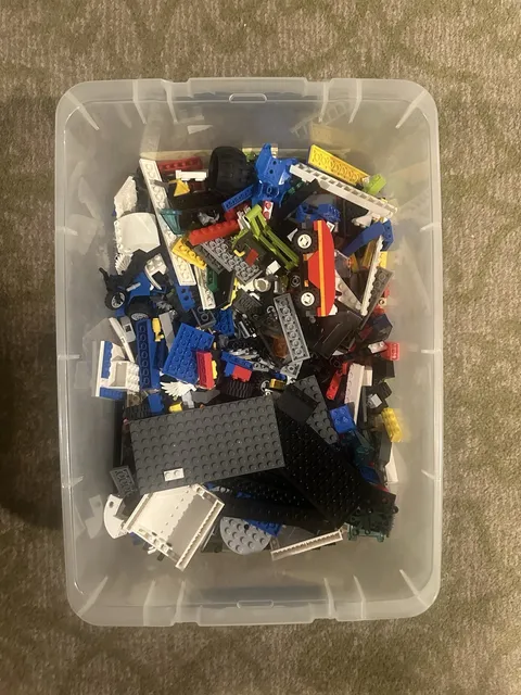 LEGO Bulk Lot Assorted Multicolor Bricks Pieces Parts in Storage Box