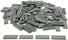 Lego 100 New Light Bluish Gray Plates 2 x 6 Stud Parts