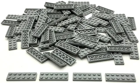 Lego 100 New Light Bluish Gray Plates 2 x 6 Stud Parts