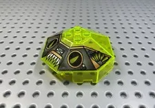 LEGO Vintage Piece 2418 Trans Neon Green Octagonal Windscreen Cockpit Printed