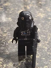 LEGO Star Wars TIE Fighter Pilot Minifigure w/ Blaster, Helmet Accessory.