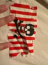 LEGO Part - sailbb25 Cloth Sail Top with Red Stripes, Skull and Crossbones Patte