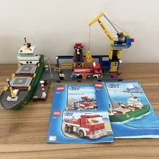 LEGO 4645 City Harbor Ship Set Harbor 100% Complete Farm Line Ship