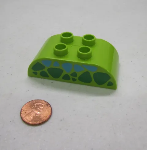 Lego Duplo Dragon Dinosaur Scales Green Specialty Printed Block #2