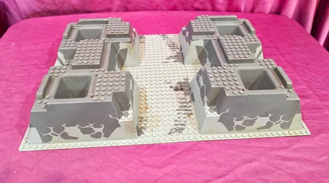 LEGO Castle Gray Raised Baseplate Printed Rock Pattern 1-Piece Plastic