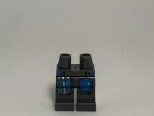 Lego Leg-Hips and Legs with SW Mandalorian Dark Azure Armor Plates Pattern