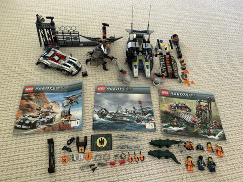 LEGO Agents Bundle 8634 8633 8632 Manuals Minifigures Animals Incomplete READ
