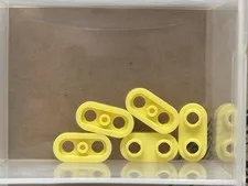 LEGO Parts - Bright Light Yellow Plate Round 1 x 2 Open Studs - No 35480 - QTY 5