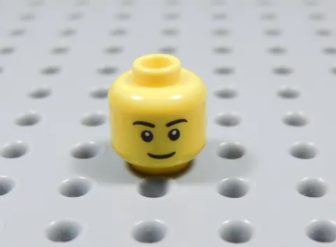 LEGO Yellow Printed Head Minifig Smile Black Eyebrows BT