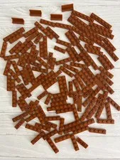 LEGO LOT DARK ORANGE 130 PCS 1X6 1X4 1X3 PLATE VARIETY BUILDING PIECE
