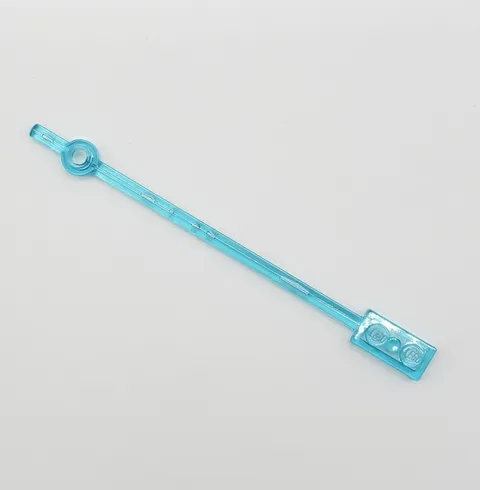 Lego Prototype Trans Blue 12L Bar with 1x2 Plate End Stud 1x1 Error Test Piece