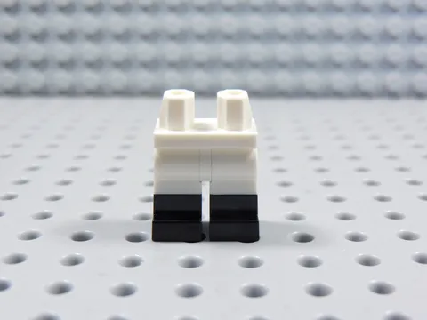 LEGO White Legs Pants w/ Black Boot Minifig BG