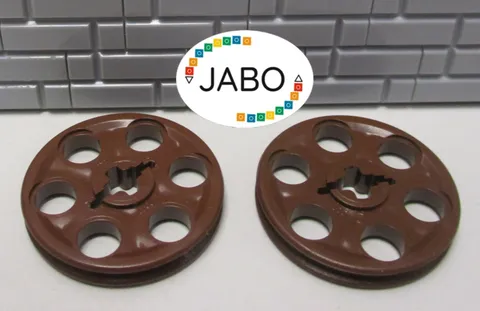 (E15/4/4) LEGO Technic 2 x 4185 Pulley / Deflection Pulley Brown