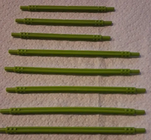 H-1 Lego Lot 8 Lime Green Soft Axle 14L & 11L 32199 32201 8649