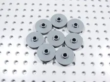LEGO Lot of 8 Dark Bluish Gray 2x2 Smooth Round Plates w/ Open Stud BE