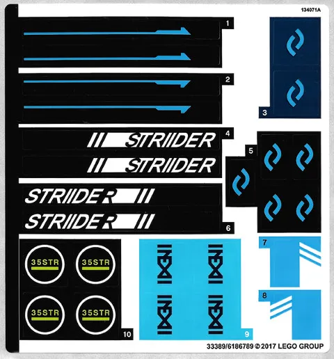 LEGO STICKER SHEET 70611 WATER STRIDER From Set New