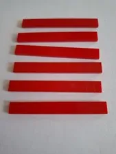 No 361. 6x Lego Tile 1x8.  4162 Red