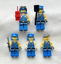 Lot of 5 LEGO Power Miner Minifigures pm007 pm010 pm012 pm034 from 8708, 8709 
