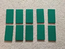 LEGO Lot of 10 8 x 16 Base Plate Bricks Part 4204 44041 (Green)