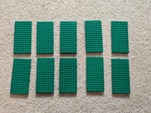 LEGO Lot of 10 8 x 16 Base Plate Bricks Part 4204 44041 (Green)