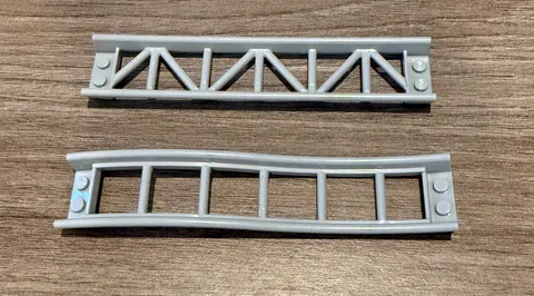 LEGO Roller Coaster Track Straight and Small Ramp Light Bluish Gray, 2 Piece Set