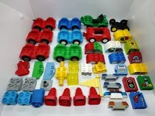 LEGO DUPLO 47pc Big Lot Cars Car Bases Vehicles Gas Station parts