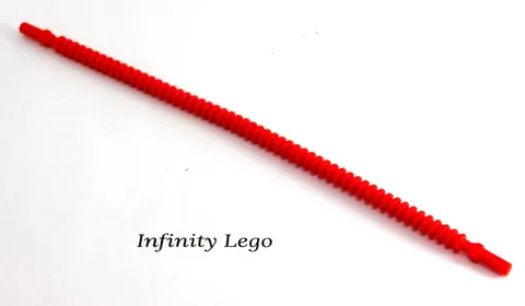 2 LEGO Red Flexible Ribbed Hose 19 Studs Long 15.2cm (14925 57539) - 2 Pieces