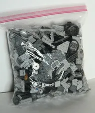 2+ lbs Lego Lot Gray Black Building Blocks + Tires + Creator + Technic Pieces