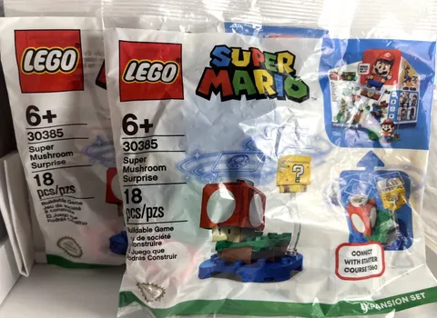 LOT of (2) LEGO 30385 Super Mario Super Mushroom Surprise Polybag. NIB. Retired