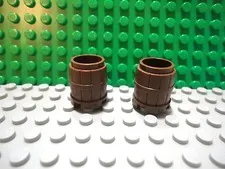 Lego 2 Brown 2x2 barrel storage container