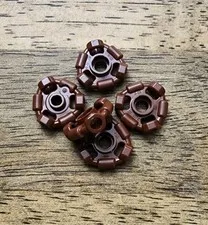 LEGO Reddish Brown Minifigure, Weapon Holder Ring, 3 Bars, 3 Bar Holes. QTY 5. 