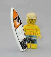 LEGO Surfer male surfboard beach minifigure Collectible series 2