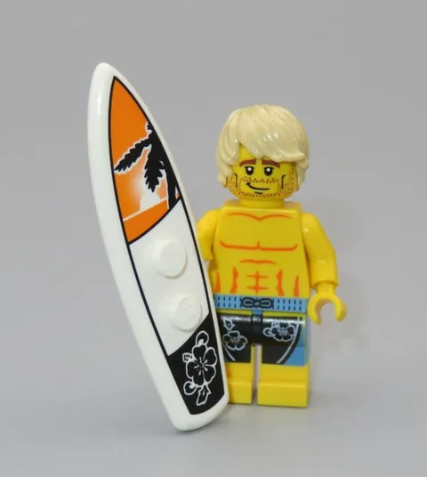 LEGO Surfer male surfboard beach minifigure Collectible series 2