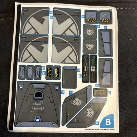 New Genuine LEGO STICKER SHEET #2 ONLY AVENGERS QUINJET 76248 from set