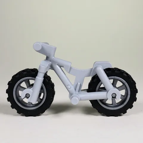 LEGO Light Gray Heavy Mountain Bike Silver Rims Bicycle Riding Cycle