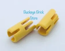 Lego YELLOW Arm Piece With TOWBALL Socket 3 Fingers - Lot of 2