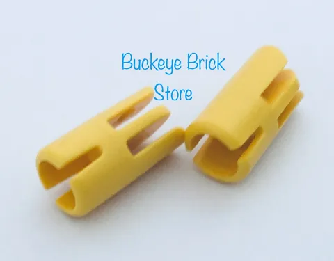 Lego YELLOW Arm Piece With TOWBALL Socket 3 Fingers - Lot of 2