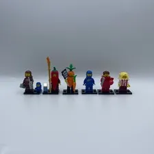 Lot of 6 LEGO Collectible Minifigures Complete CMF Space Chili Carrot Popcorn As